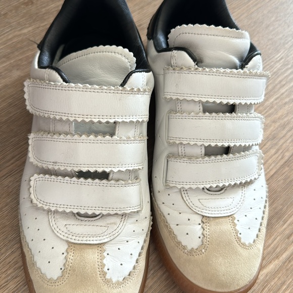 Isabel Marant Beth Perforated Leather Velcro Sneakers 39 - Picture 3 of 6